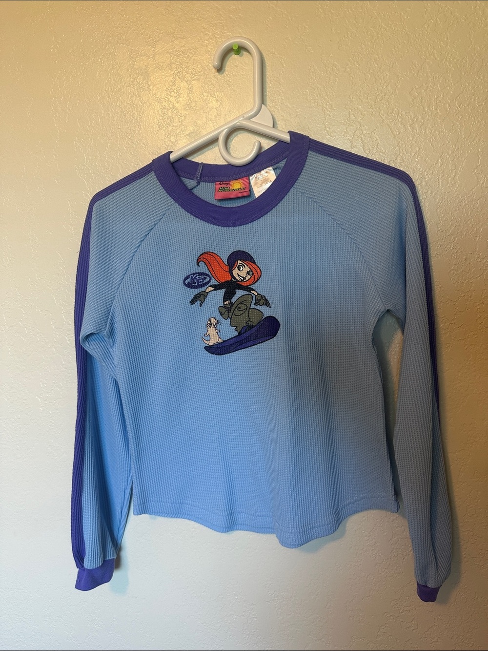 VTG Disney Light Blue and Purple Long Sleeve Kim possible Top